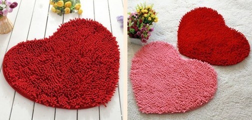 工廠直供 居家良品 雪尼爾愛心地墊，溫暖每一寸空間